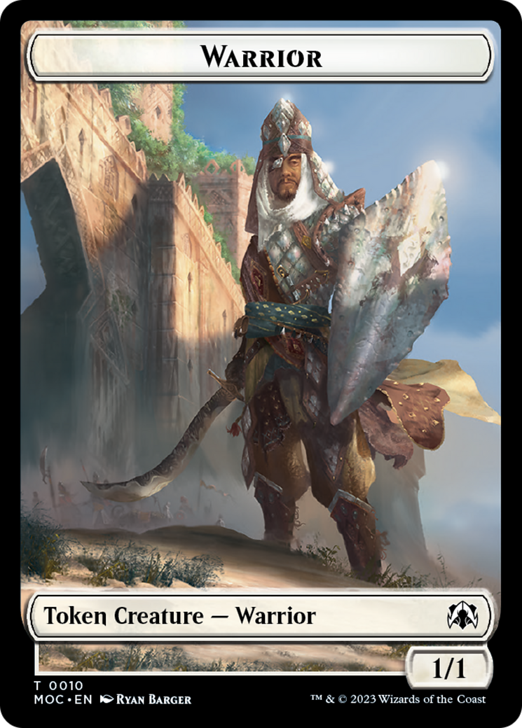 Warrior // Elspeth, Sun's Champion Emblem Double-Sided Token [March of the Machine Commander Tokens] | Gamers Paradise