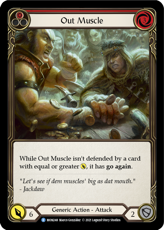 Out Muscle (Red) [MON248-RF] 1st Edition Rainbow Foil | Gamers Paradise