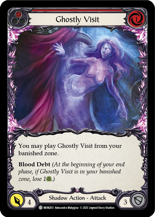 Ghostly Visit (Red) [MON203-RF] 1st Edition Rainbow Foil | Gamers Paradise