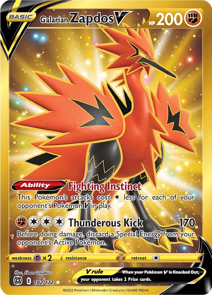 Galarian Zapdos V (182/172) [Sword & Shield: Brilliant Stars] | Gamers Paradise