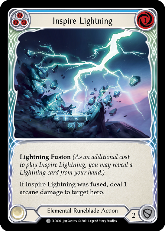 Inspire Lightning (Blue) [ELE090] (Tales of Aria)  1st Edition Rainbow Foil | Gamers Paradise