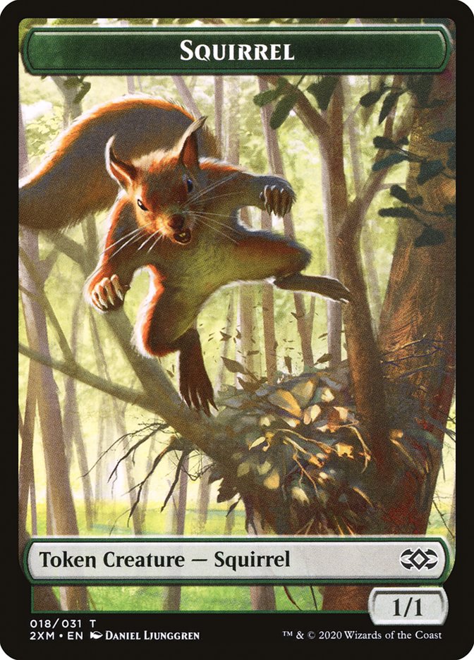Demon // Squirrel Double-Sided Token [Double Masters Tokens] | Gamers Paradise