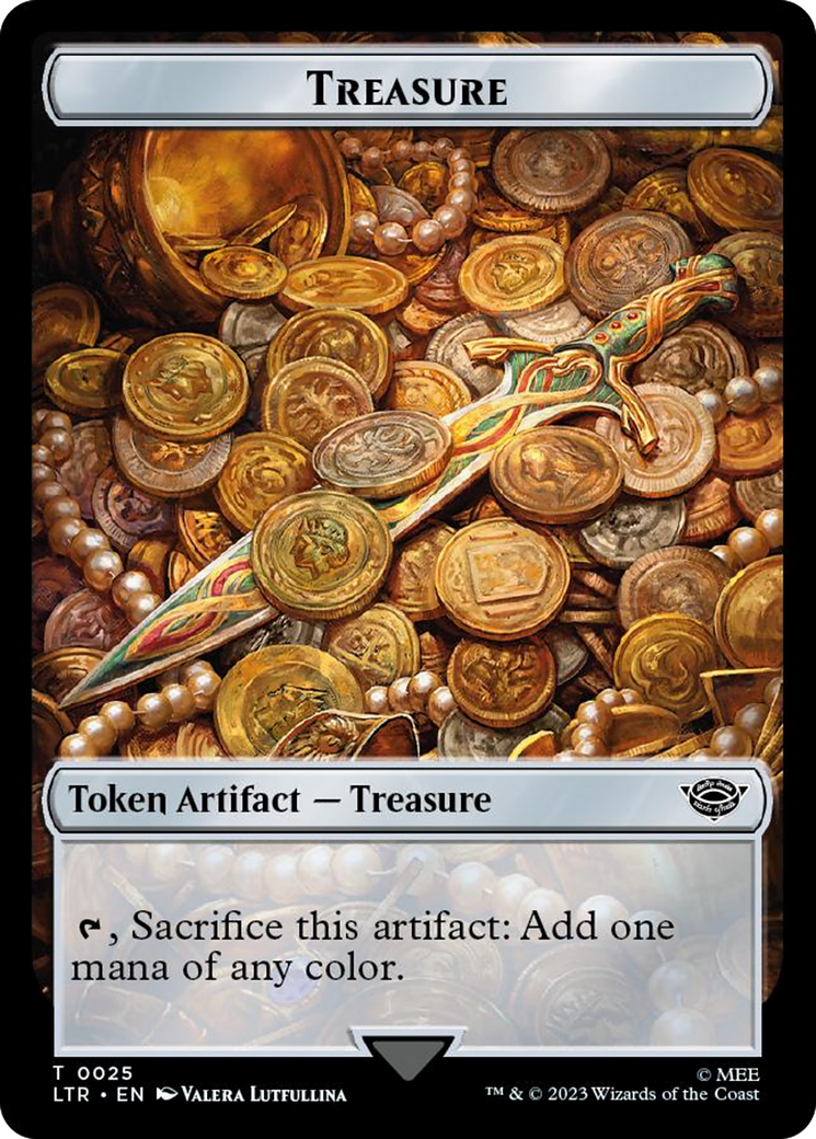 Treasure // Food (0022) Double-Sided Token (Surge Foil) [The Lord of the Rings: Tales of Middle-Earth Tokens] | Gamers Paradise