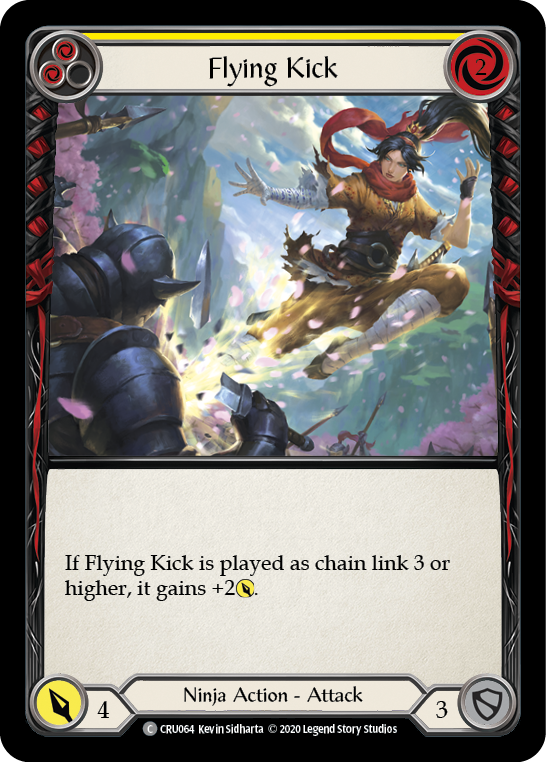 Flying Kick (Yellow) [CRU064] 1st Edition Rainbow Foil | Gamers Paradise