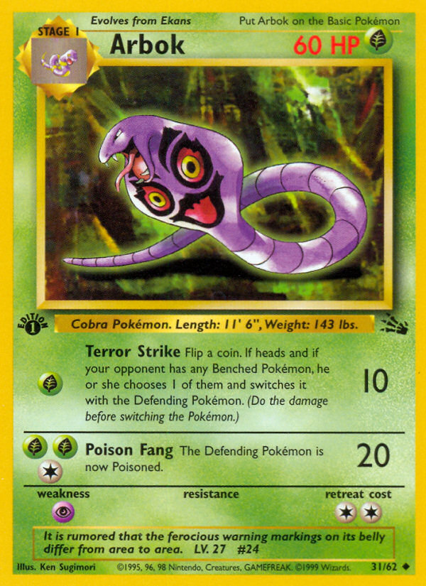 Arbok (31/62) [Fossil 1st Edition] | Gamers Paradise