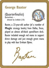 1996 George Baxter Biography Card [World Championship Decks] | Gamers Paradise