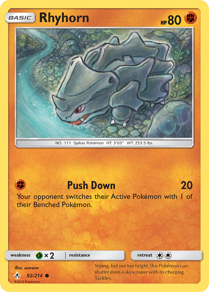 Rhyhorn (92/214) [Sun & Moon: Unbroken Bonds] | Gamers Paradise