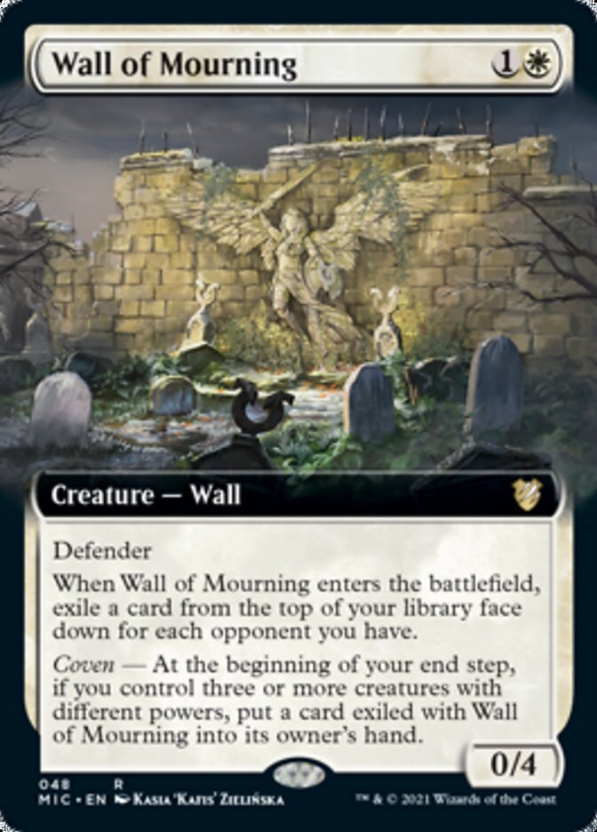 Wall of Mourning (Extended Art) [Innistrad: Midnight Hunt Commander] | Gamers Paradise