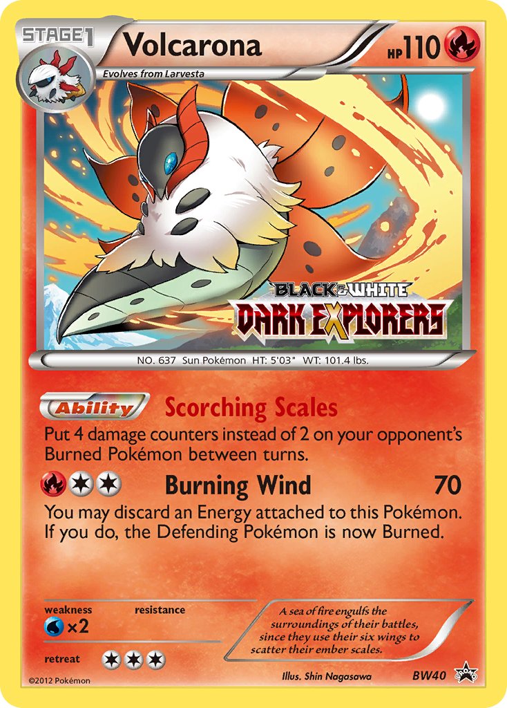 Volcarona (BW40) (Staff Prerelease Promo) [Black & White: Black Star Promos] | Gamers Paradise