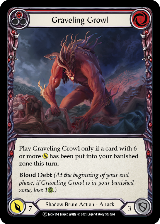 Graveling Growl (Red) [U-MON144-RF] Unlimited Rainbow Foil | Gamers Paradise