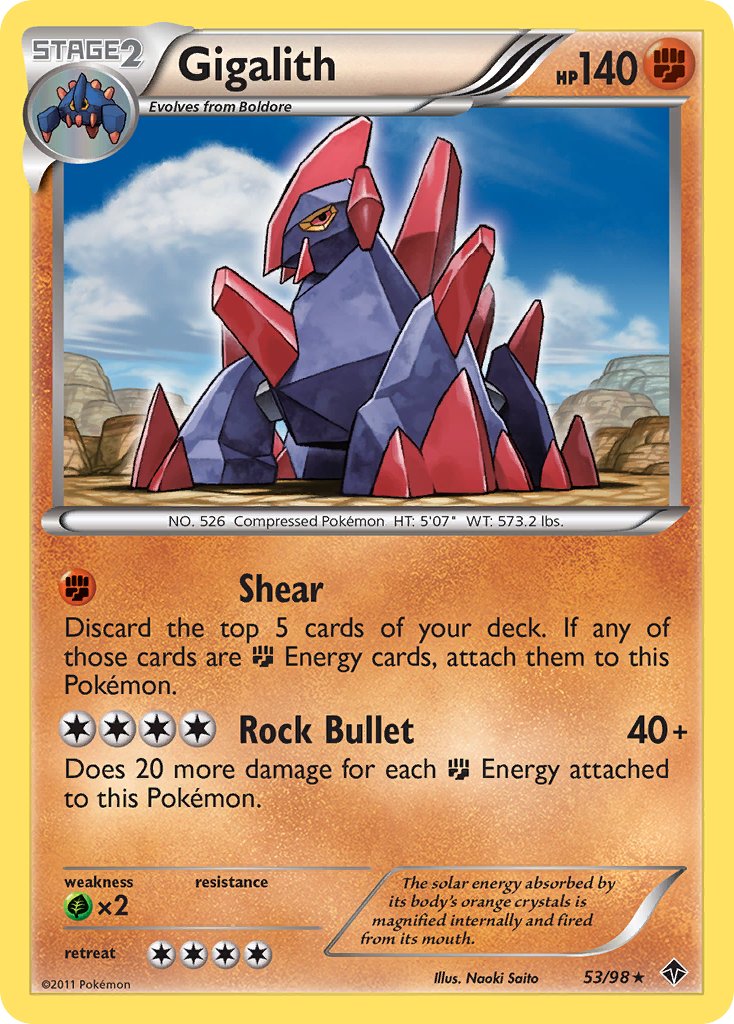 Gigalith (53/98) (Cracked Ice Holo) (Blister Exclusive) [Black & White: Emerging Powers] | Gamers Paradise