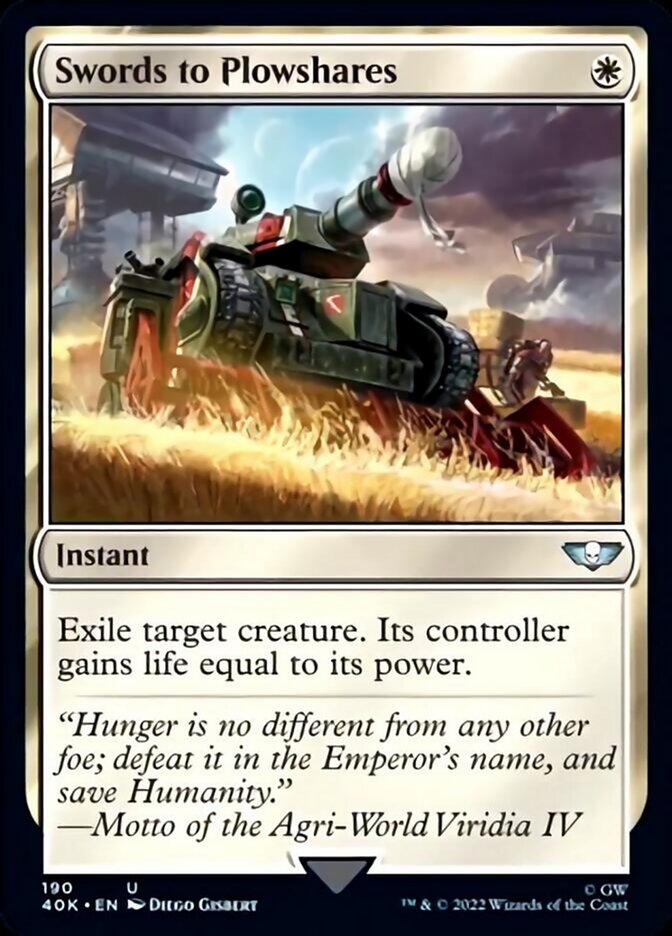 Swords to Plowshares (Surge Foil) [Universes Beyond: Warhammer 40,000] | Gamers Paradise