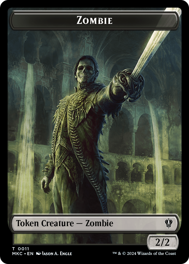 Vizier of Many Faces // Zombie Double-Sided Token [Murders at Karlov Manor Commander Tokens] | Gamers Paradise