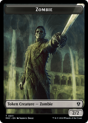 Salamander Warrior // Zombie Double-Sided Token [Murders at Karlov Manor Commander Tokens] | Gamers Paradise