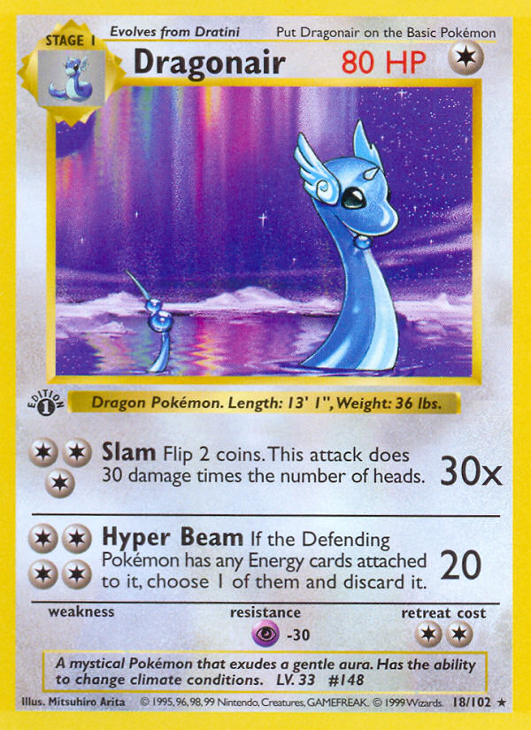 Dragonair (18/102) (Shadowless) [Base Set 1st Edition] | Gamers Paradise