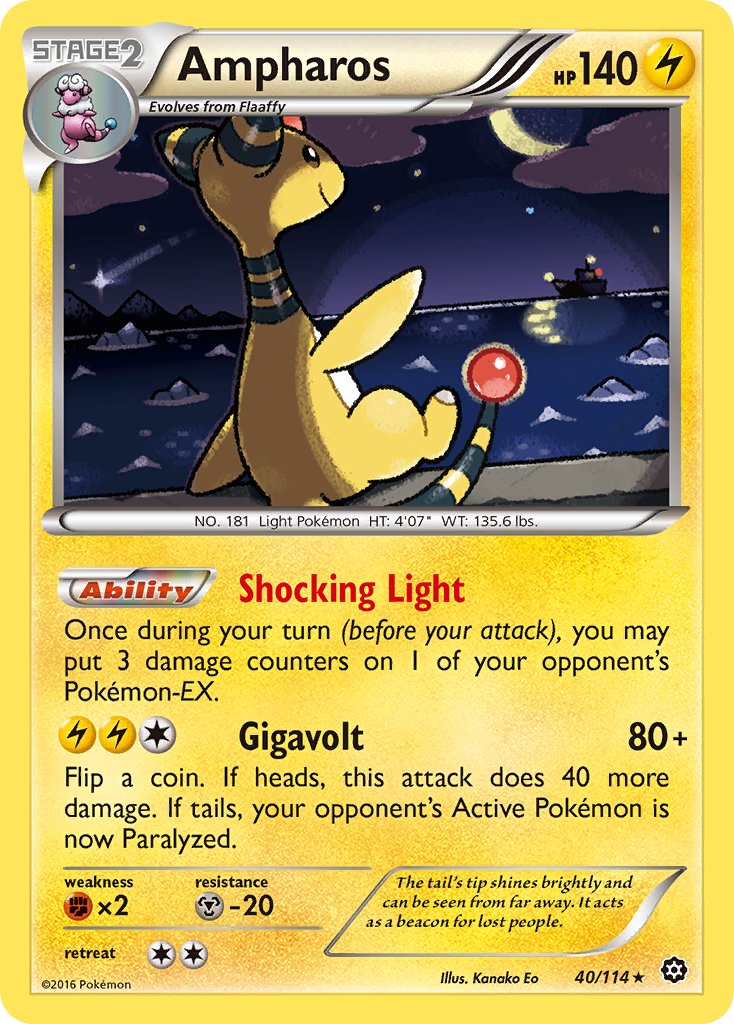 Ampharos (40/114) (Theme Deck Exclusive) [XY: Steam Siege] | Gamers Paradise