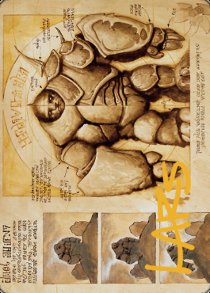 Precursor Golem Art Card (Gold-Stamped Signature) [The Brothers' War Art Series] | Gamers Paradise