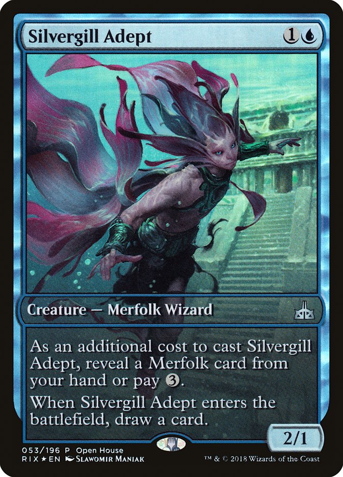 Silvergill Adept (Open House) (Extended Art) [Rivals of Ixalan Promos] | Gamers Paradise