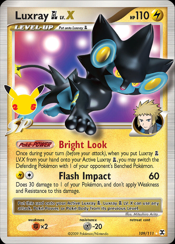 pokemon 25th anniversary celebrations card prices Luxray GL LV.X (109/111) [Celebrations: 25th Anniversary