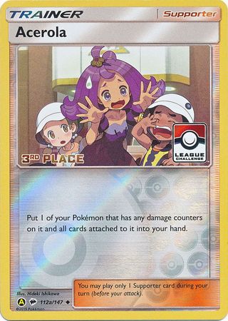 Acerola (112a/147) (League Promo 3rd Place) [Sun & Moon: Burning Shadows] | Gamers Paradise