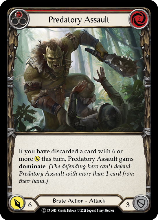 Predatory Assault (Red) [U-CRU013-RF] Unlimited Rainbow Foil | Gamers Paradise