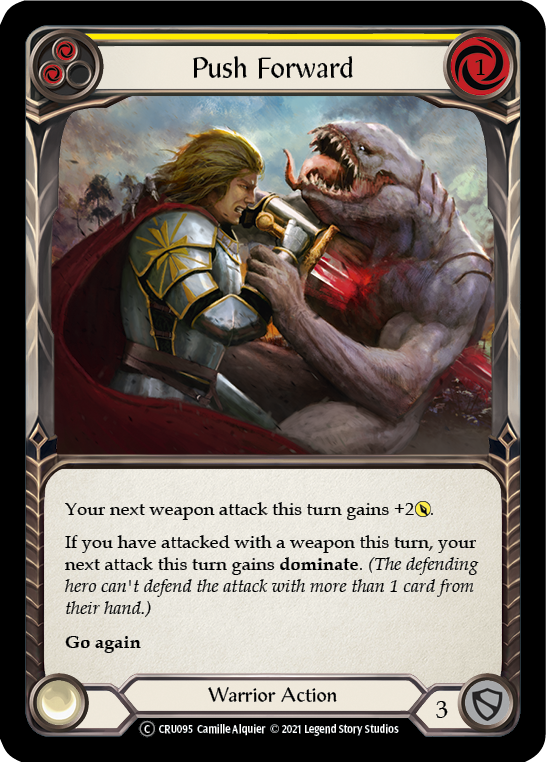 Push Forward (Yellow) [U-CRU095-RF] Unlimited Rainbow Foil | Gamers Paradise