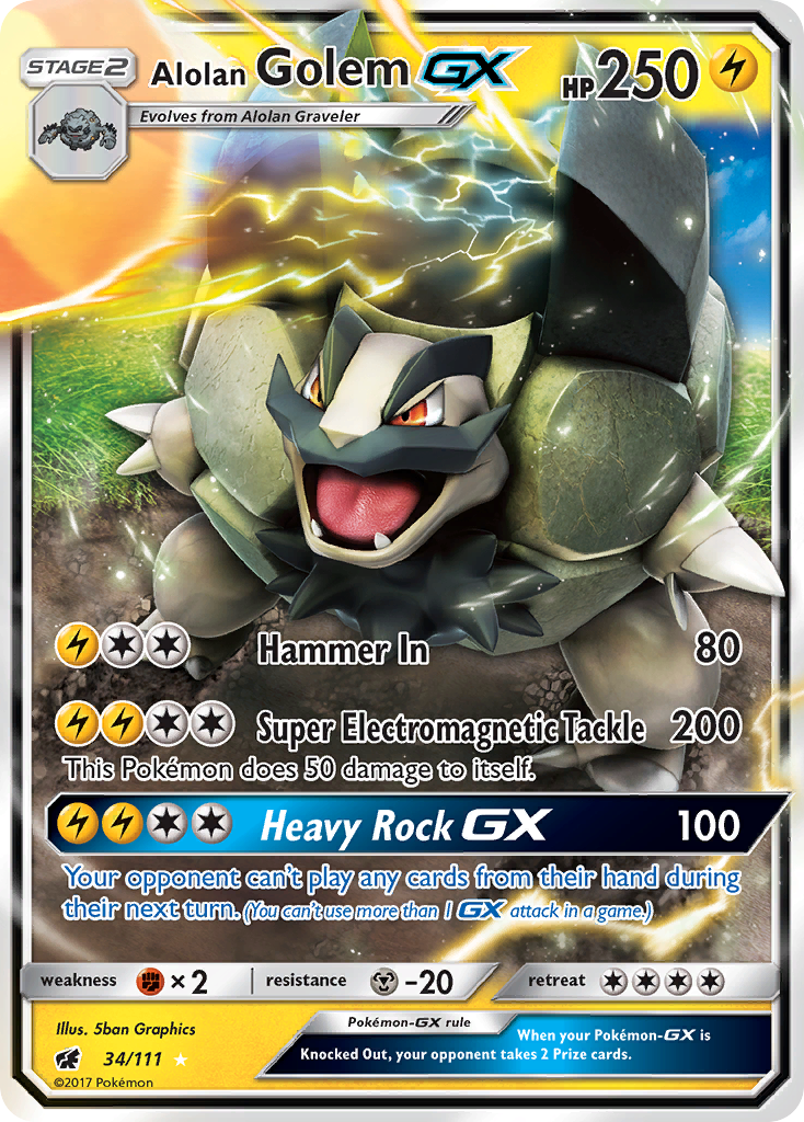 Alolan Golem GX (34/111) [Sun & Moon: Crimson Invasion] | Gamers Paradise