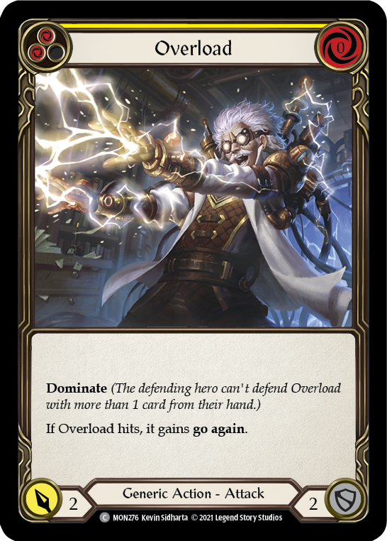 Overload (Yellow) [MON276-RF] 1st Edition Rainbow Foil | Gamers Paradise