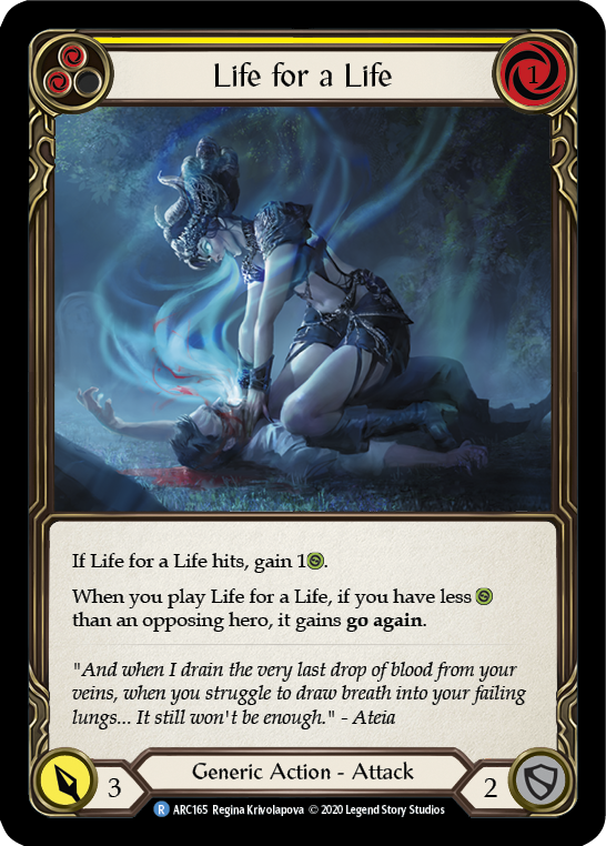 Life for a Life (Yellow) [U-ARC165] Unlimited Rainbow Foil | Gamers Paradise