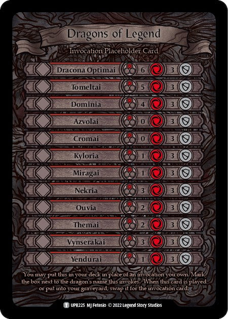 Dragons of Legend Invocation Placeholder Card [UPR225] (Uprising) | Gamers Paradise