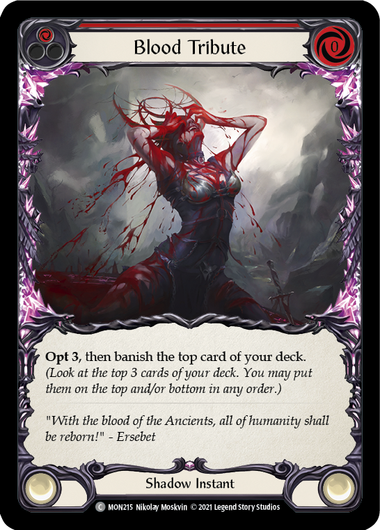 Blood Tribute (Red) [MON215-RF] 1st Edition Rainbow Foil | Gamers Paradise