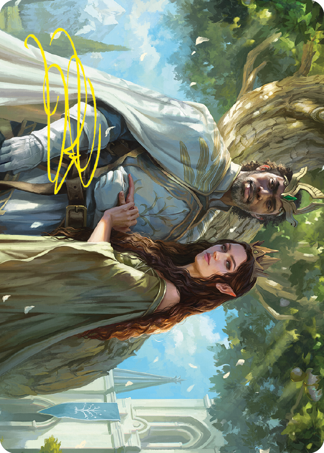 Aragorn and Arwen, Wed Art Card (Gold-Stamped Signature) [The Lord of the Rings: Tales of Middle-earth Art Series] | Gamers Paradise