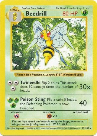 Beedrill (17/102) [Base Set Shadowless Unlimited] | Gamers Paradise