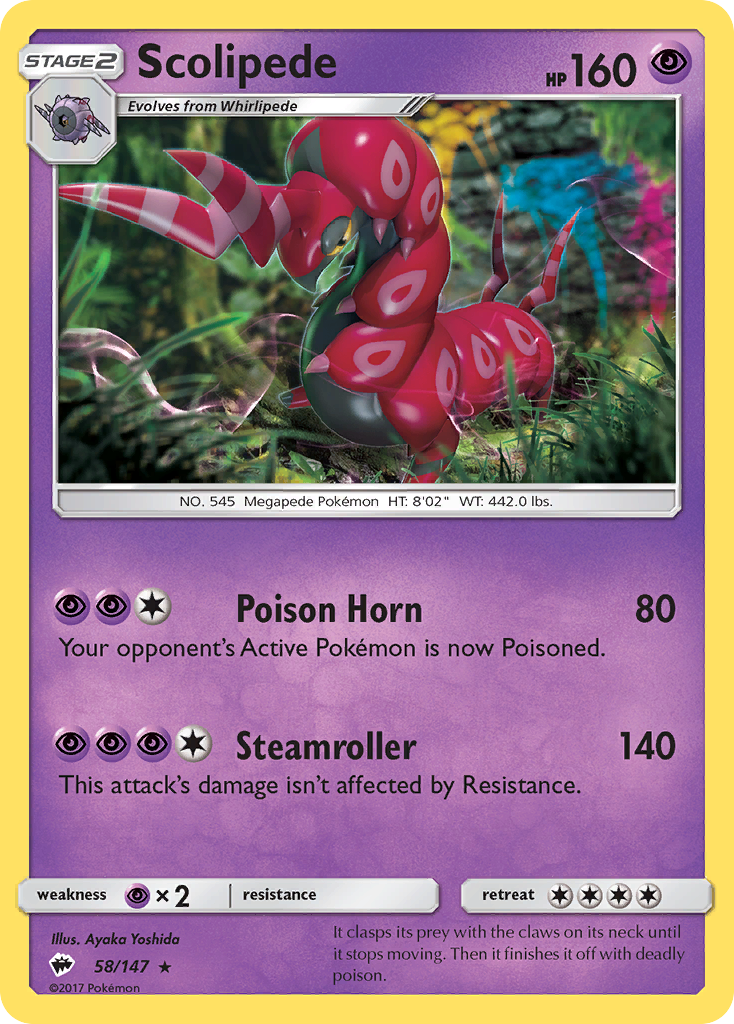 Scolipede (58/147) [Sun & Moon: Burning Shadows] | Gamers Paradise