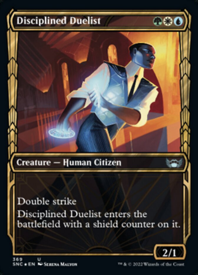 Disciplined Duelist (Showcase Golden Age Gilded Foil) [Streets of New Capenna] | Gamers Paradise