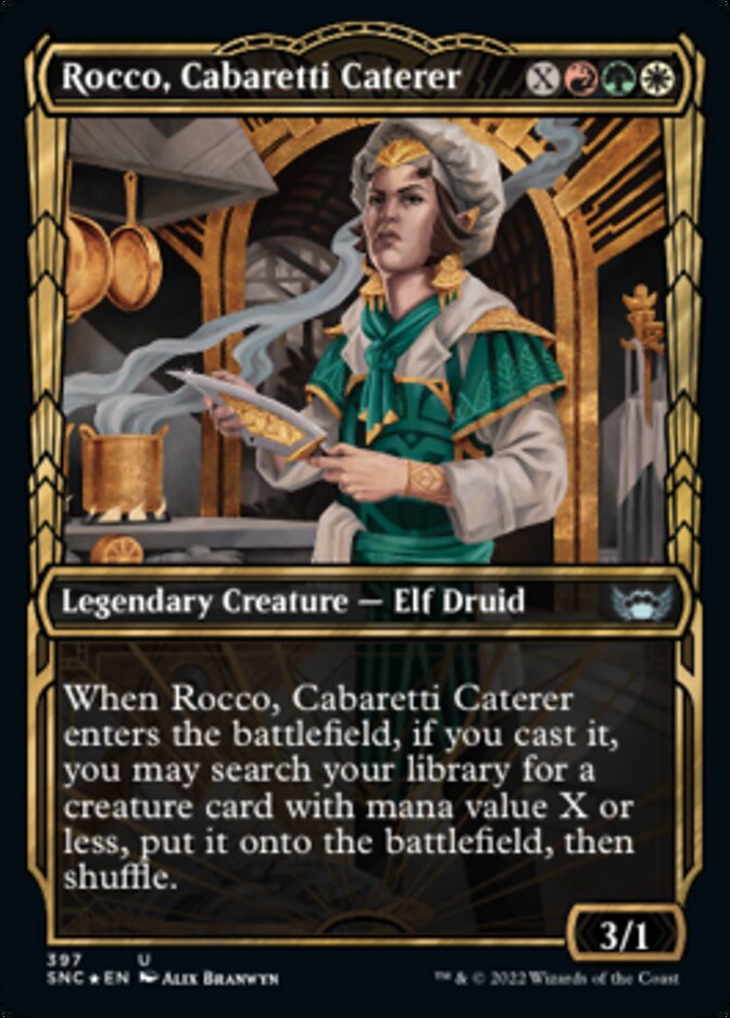 Rocco, Cabaretti Caterer (Showcase Golden Age Gilded Foil) [Streets of New Capenna] | Gamers Paradise