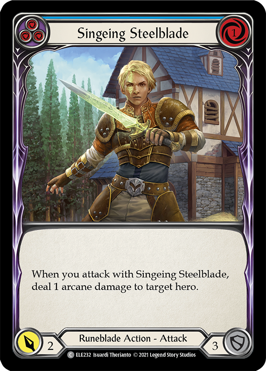 Singeing Steelblade (Blue) [ELE232] (Tales of Aria)  1st Edition Normal | Gamers Paradise