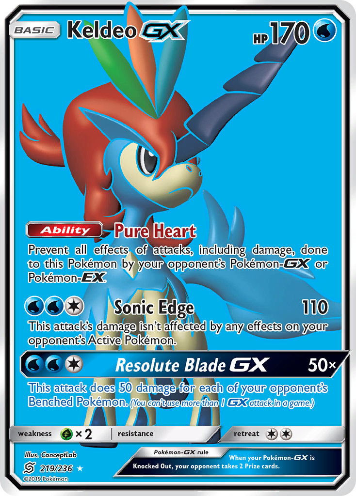 Keldeo GX (219/236) [Sun & Moon: Unified Minds] | Gamers Paradise