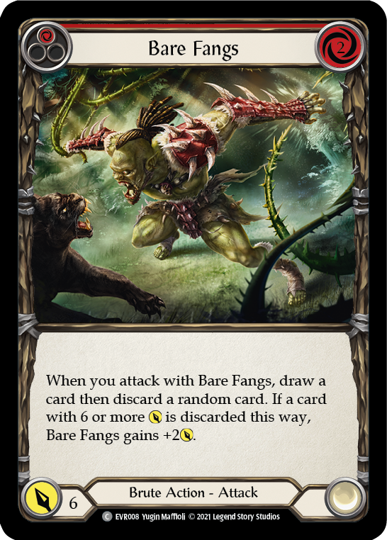 Bare Fangs (Red) [EVR008] (Everfest)  1st Edition Rainbow Foil | Gamers Paradise