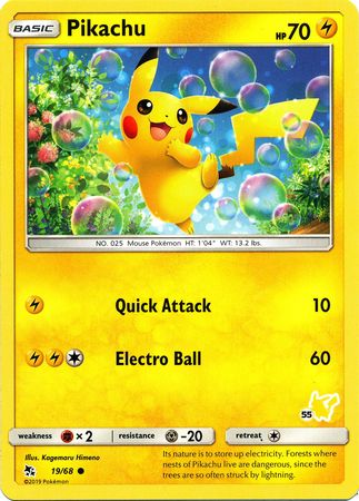 Pikachu (19/68) (Pikachu Stamp #55) [Battle Academy 2020] | Gamers Paradise