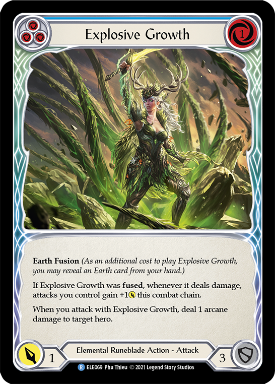 Explosive Growth (Blue) [ELE069] (Tales of Aria)  1st Edition Rainbow Foil | Gamers Paradise