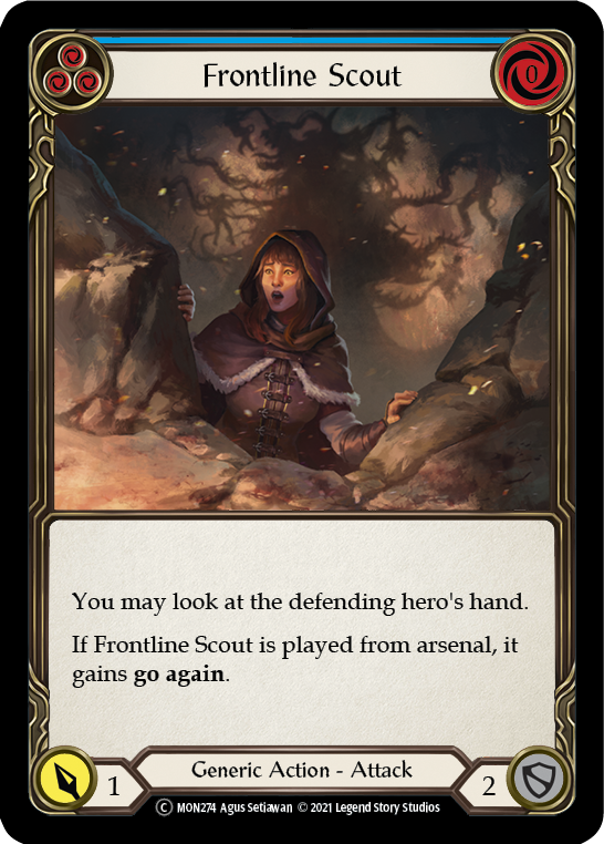 Frontline Scout (Blue) [U-MON274-RF] Unlimited Rainbow Foil | Gamers Paradise