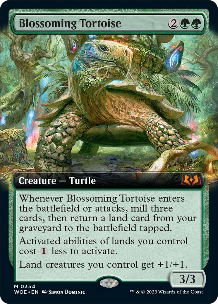 Blossoming Tortoise (Extended Art) [Wilds of Eldraine] | Gamers Paradise