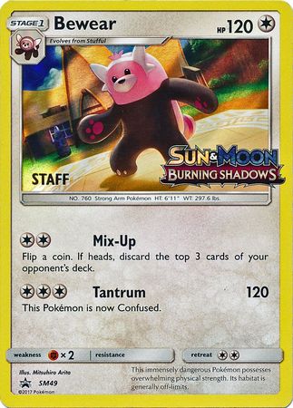 Bewear (SM49) (Staff Prerelease Promo) [Sun & Moon: Black Star Promos] | Gamers Paradise