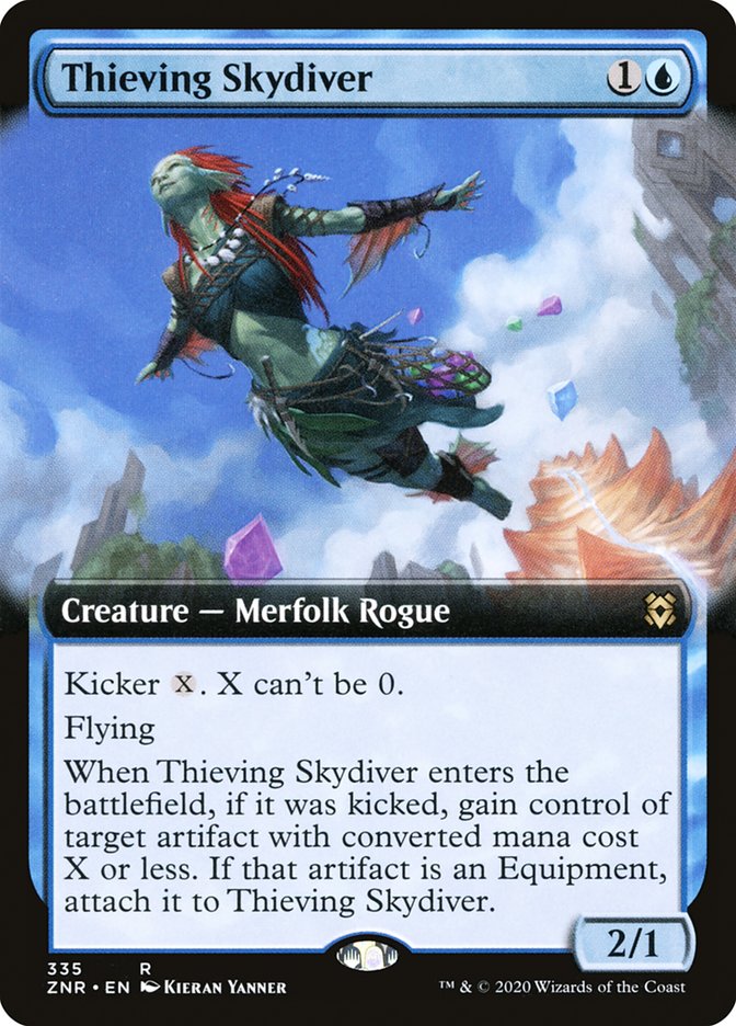 Thieving Skydiver (Extended Art) [Zendikar Rising] | Gamers Paradise