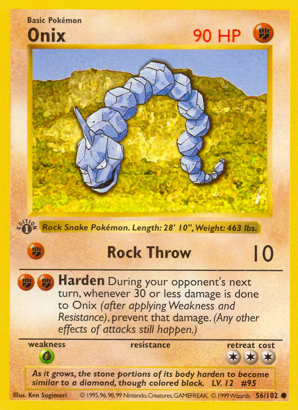 Onix (56/102) (Shadowless) [Base Set 1st Edition] | Gamers Paradise