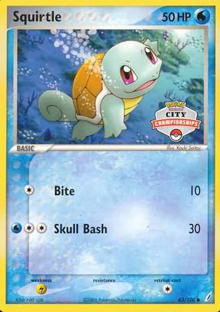 Squirtle (63/100) (City Championship Promo) [EX: Crystal Guardians] | Gamers Paradise