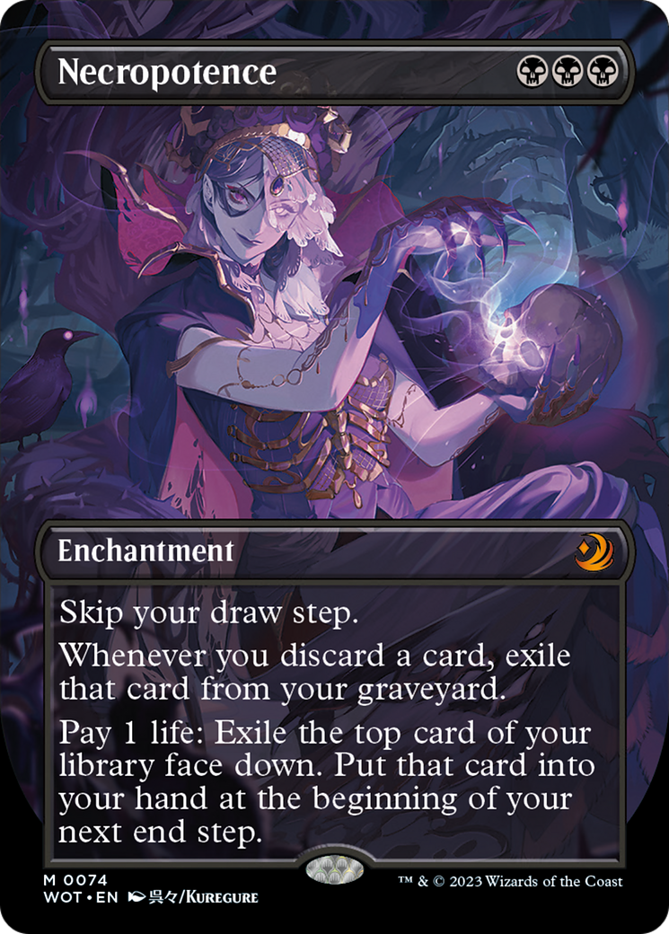 Necropotence (Anime Borderless) [Wilds of Eldraine: Enchanting Tales] | Gamers Paradise