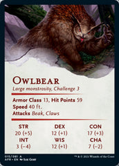 Owlbear Art Card [Dungeons & Dragons: Adventures in the Forgotten Realms Art Series] | Gamers Paradise