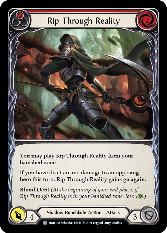 Rip Through Reality (Red) [MON180-RF] 1st Edition Rainbow Foil | Gamers Paradise